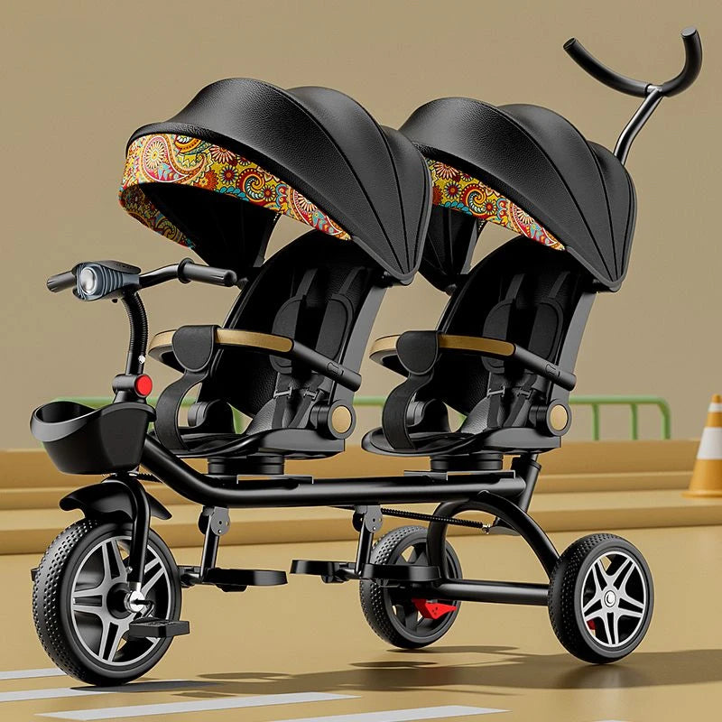 TwinVoyager Tricycle Stroller