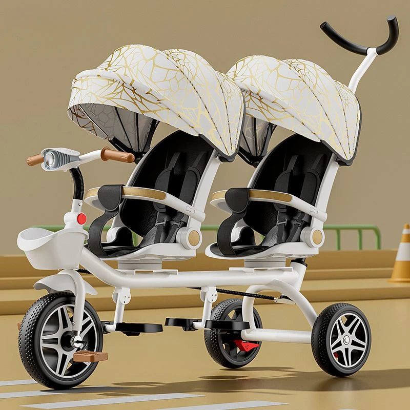 TwinVoyager Tricycle Stroller