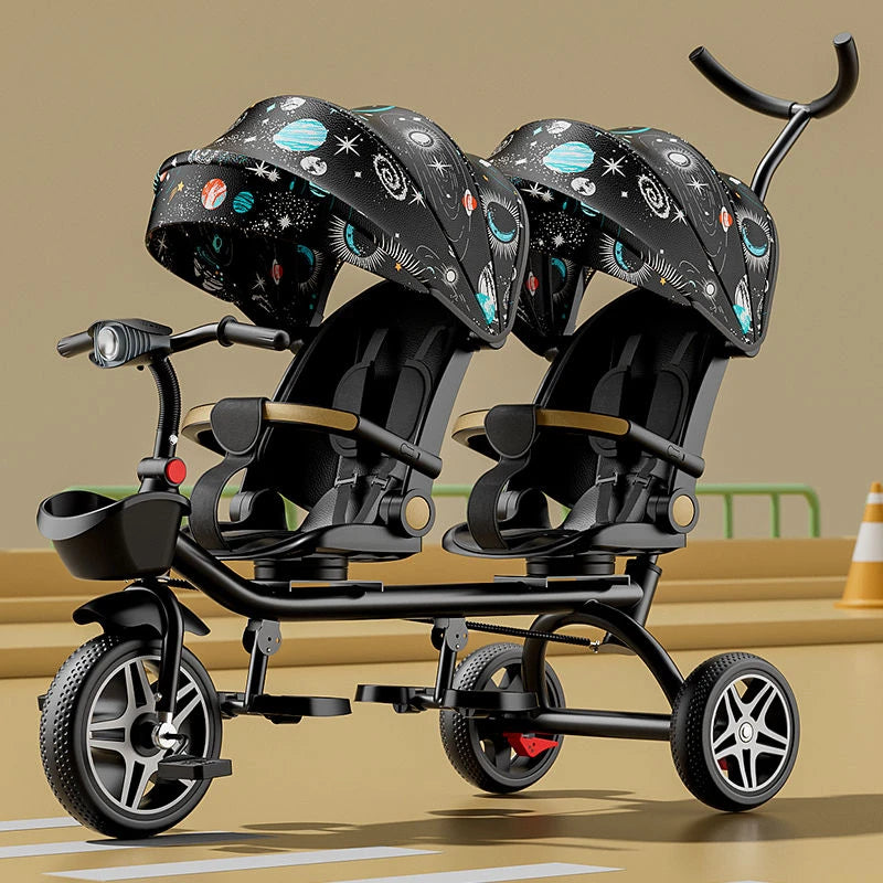 TwinVoyager Tricycle Stroller
