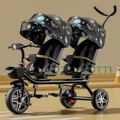 TwinVoyager Tricycle Stroller