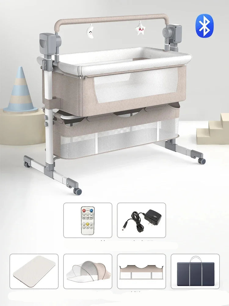 5 in 1 Nap Nest Pro Electric Baby Crib with Bluetooth
