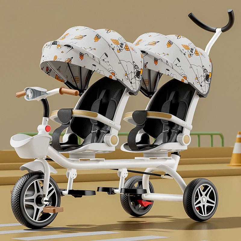 TwinVoyager Tricycle Stroller
