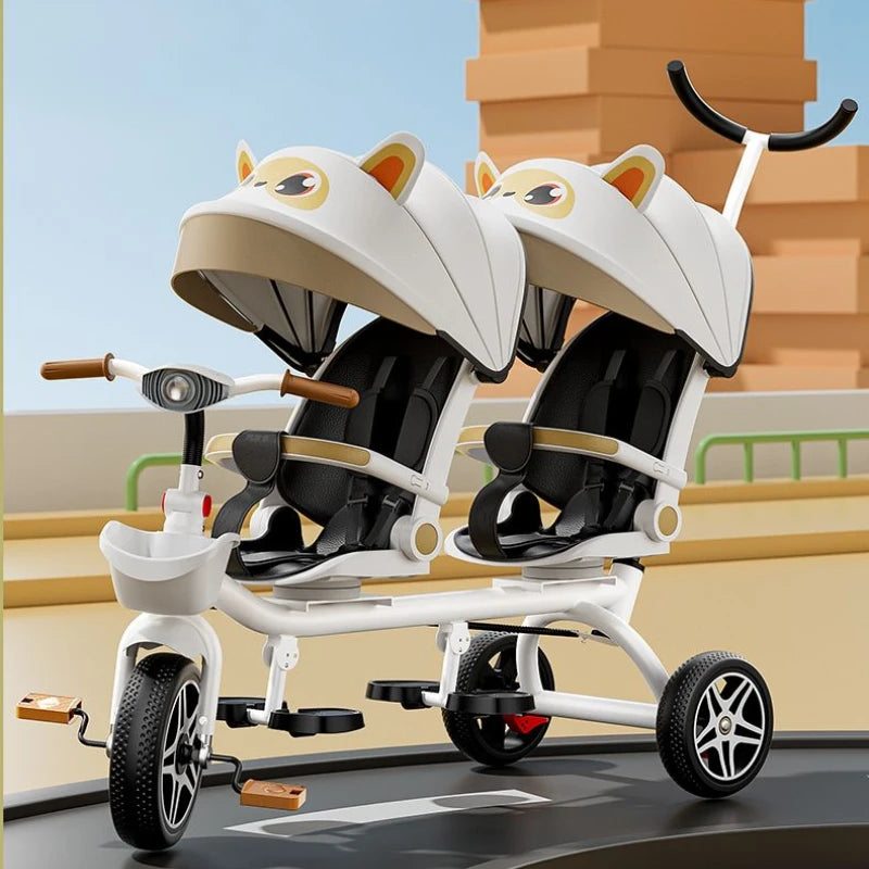 TwinVoyager Tricycle Stroller