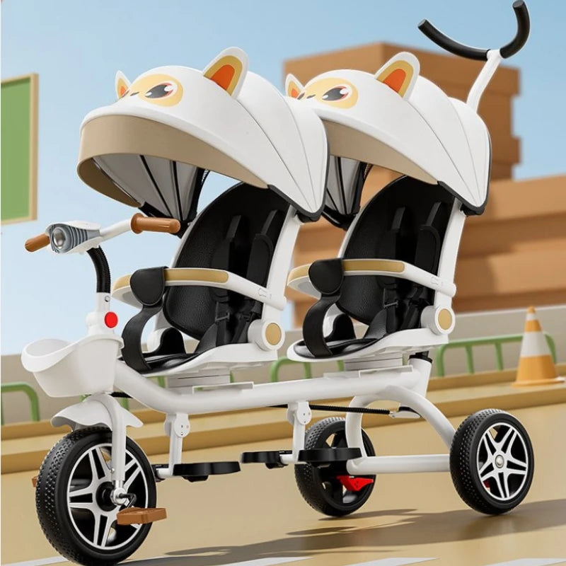 TwinVoyager Tricycle Stroller