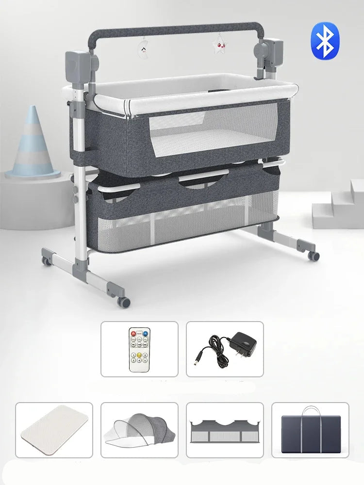 5 in 1 Nap Nest Pro Electric Baby Crib with Bluetooth